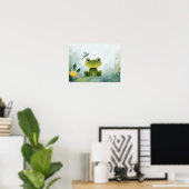 Poster Grenouille et Libellule Mignonnes – Illustration d (Bureau à domicile)