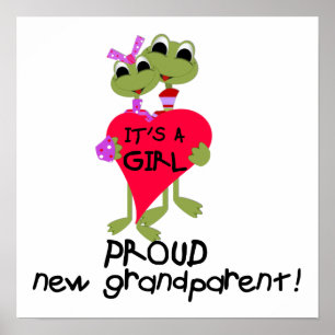 Poster Grenouille Fière grand-parent des cadeaux de fille