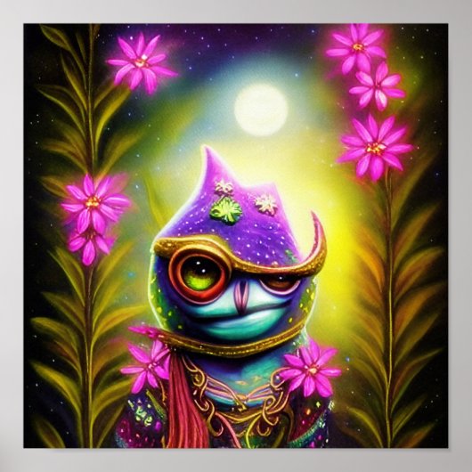 Poster grenouille Imaginaire avec casquette (Devant)