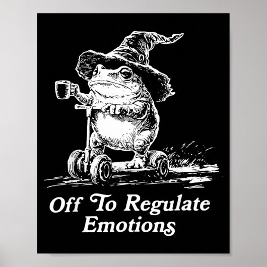 Poster Grenouille magicienne à trottinette pour réglement (Devant)