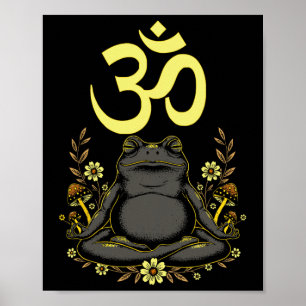 Poster Grenouille méditative Aum Zen Pleine Conscience Sp