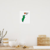 Poster grenouille mignonne jouant au basket-ball (Cuisine)