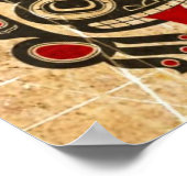 Poster Grenouille noire et rouge griffée de l'esprit haïd (Coin)