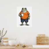 Poster Grenouille paresseuse drôle (Cuisine)