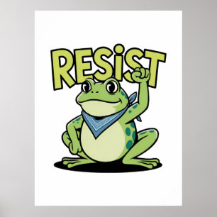 Poster Grenouille Résistante Activisme Mignon Dessin Anim