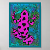 Poster Grenouille rose chaude (Devant)