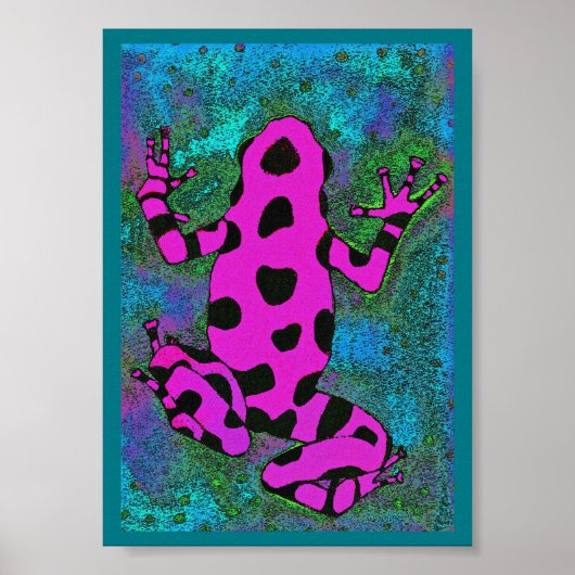 Poster Grenouille rose chaude (Devant)