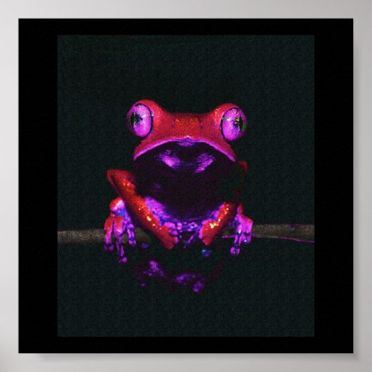 Poster Grenouille rose chaude sur une bâche (Devant)