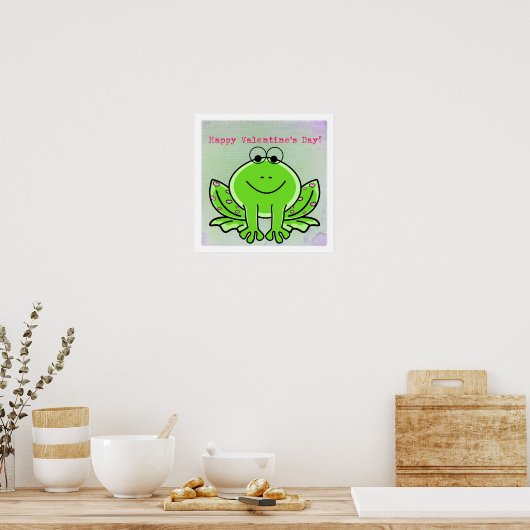 Poster Grenouille Saint-Valentin (Cuisine)