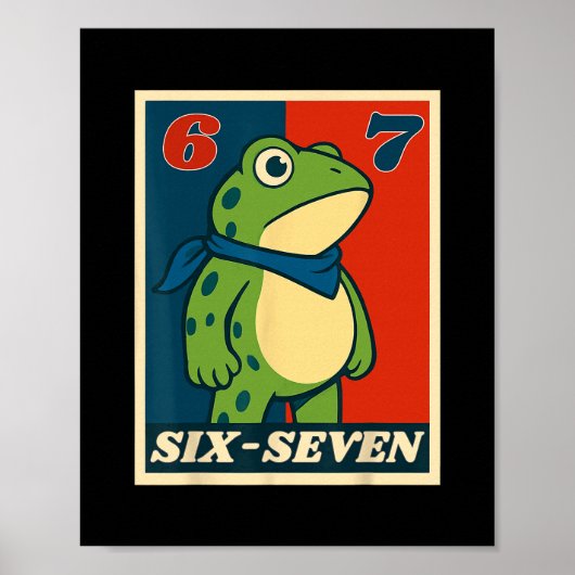 Poster Grenouille Six Sept Drôle 6 7 Mème Génération Alph (Devant)