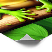 Poster Grenouille sur branche Nature Art (Coin)