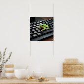 Poster Grenouille sur un clavier d'ordinateur (Cuisine)