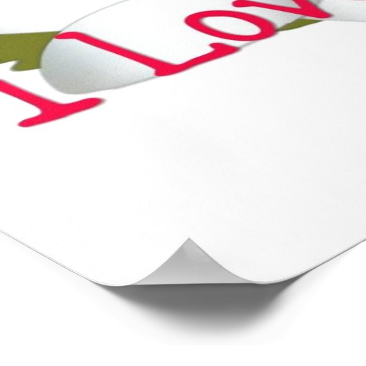 Poster Grenouille verte & Coeurs Je t'aime Imprimer (Coin)