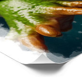 Poster Grenouille verte dans l'espace (Coin)