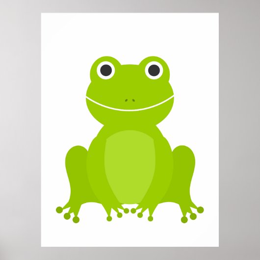 Poster Grenouille verte mignonne (Devant)