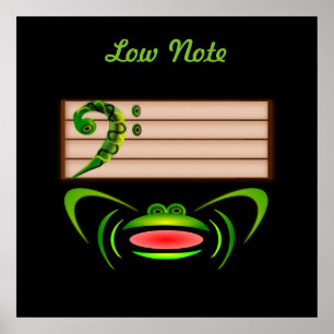 Poster Grenouille verte Note basse