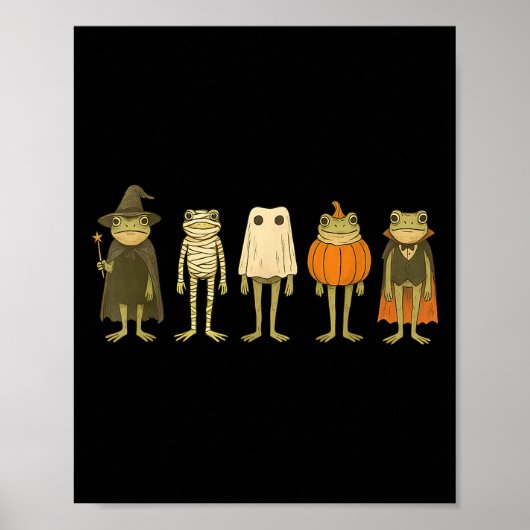 Poster Grenouille Whimsical Assistant Halloween maman Fun (Devant)