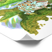 Poster Grenouilles à cornes ornées pourchassant des fruit (Coin)