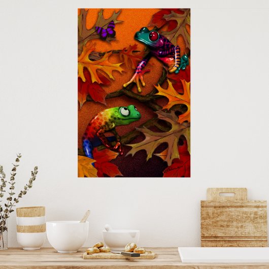 Poster Grenouilles automnales (Cuisine)