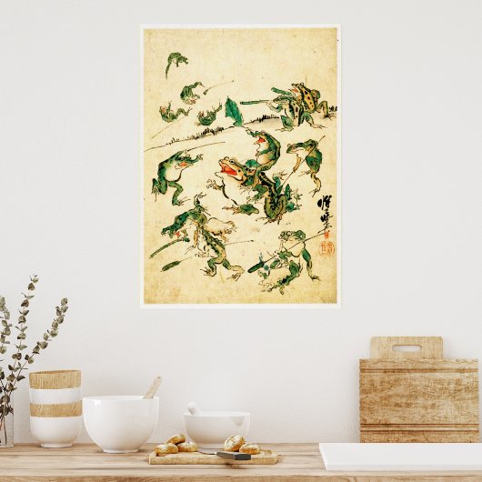 Poster Grenouilles coquines (Cuisine)