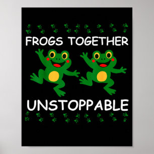 Poster Grenouilles ensemble imparables amateurs d'animaux