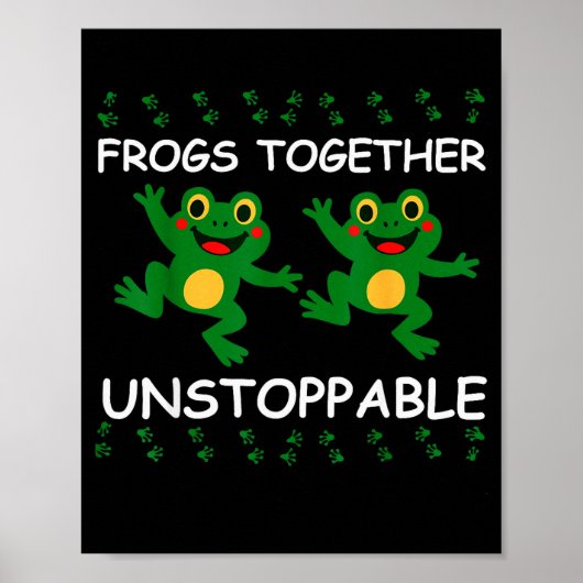 Poster Grenouilles ensemble imparables amateurs d'animaux (Devant)