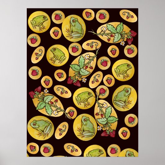 Poster Grenouilles fraises pour toujours (Devant)