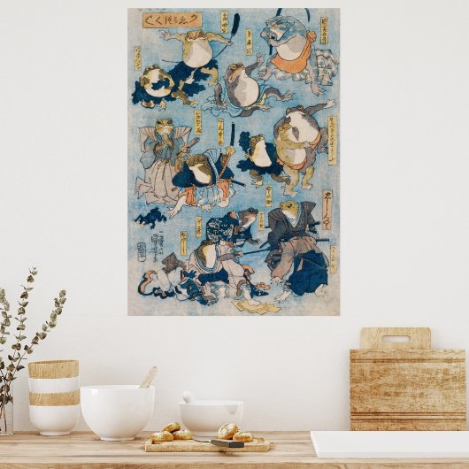 Poster Grenouilles Kabuki (Cuisine)