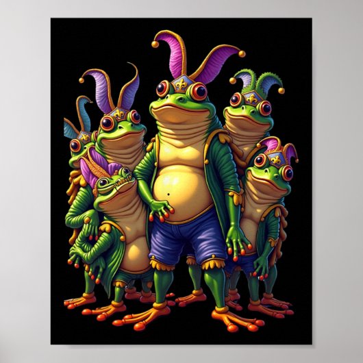 Poster Grenouilles Mardi Gras Costume amusant (Devant)
