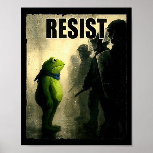 Poster Grenouilles résistent Grenouille de protestation d (Devant)