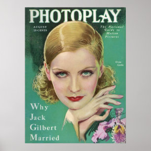 Poster Greta Garbo Photoplay Magazine 1929