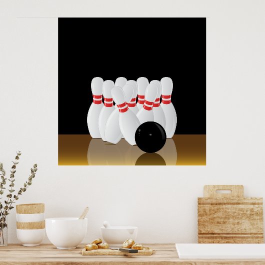 Poster Grève de bowling à dix broches (Cuisine)