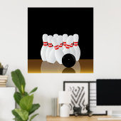 Poster Grève de bowling à dix broches (Bureau à domicile)