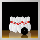Poster Grève de bowling à dix broches (Devant)