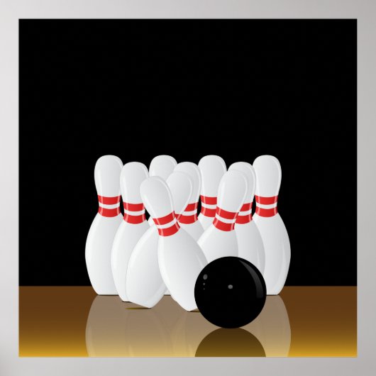 Poster Grève de bowling à dix broches (Devant)