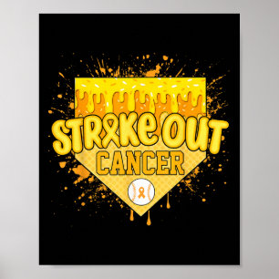 Poster Grève de l'enfance Cancer Garçons de baseball Drip