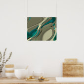 Poster Grey and Blue Abstract (Cuisine)