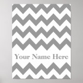 Poster Grey Bold Chevron avec nom (Devant)
