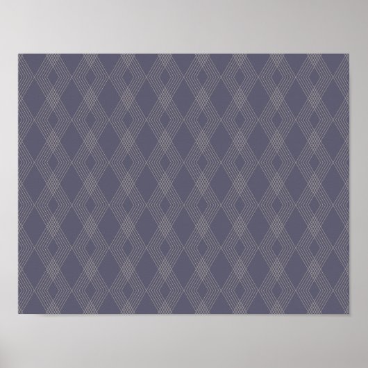 Poster Grey, cool, trendy, simple, modern zig zag pattern (Devant)