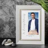 Poster Grey Elegant Minimalist Memorial Photo Funeral