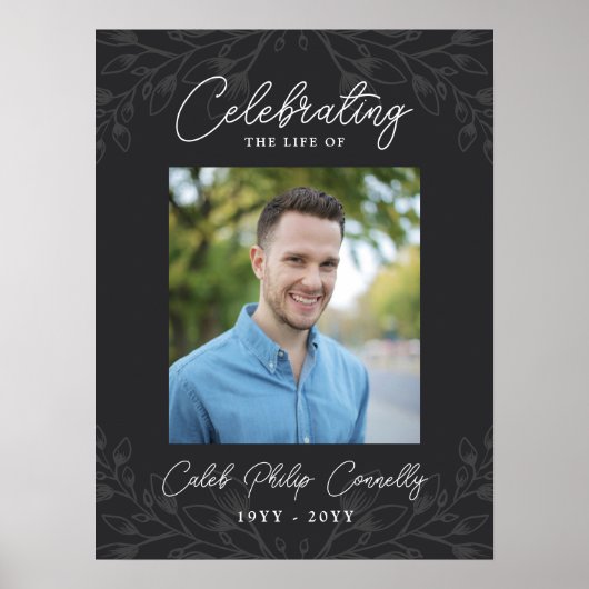 Poster Grey Faint Greenery Celebry Life Photo (Devant)