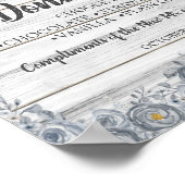 Poster Grey Floral | Panneau de signalisation de mariage  (Coin)