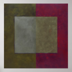 Poster grey, green on red
