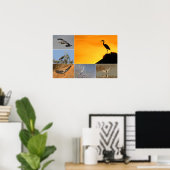 Poster Grey Heron Collage (Bureau à domicile)
