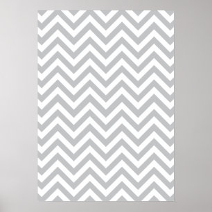 Poster Grey & White Zig Zags