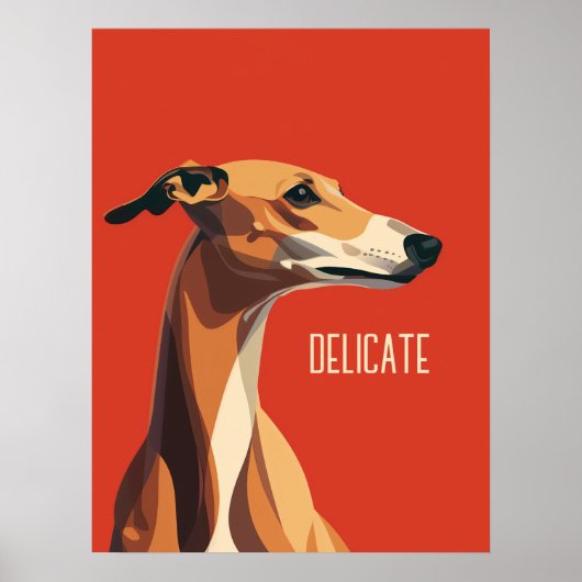 Poster Greyhound Delicate Brown (Devant)