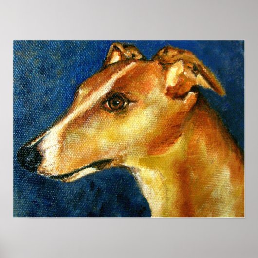 Poster Greyhound Dog Portrait Fine Art Prints (Devant)