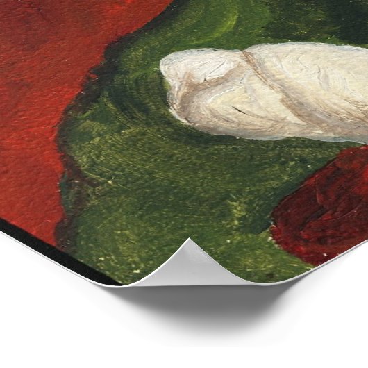 Poster Greyhound et Santa Claus Chig Art Imprimer (Coin)