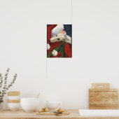 Poster Greyhound et Santa Claus Chig Art Imprimer (Cuisine)