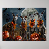 Poster Greyhound Halloween Éffrayant (Devant)